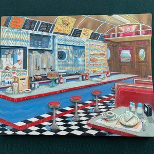 EUC 3-D Wall Art Plaque Shop with a View "DINER" by William Ternay 1999